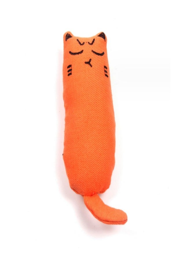 EBIEFLY 5Pcs Pet Cat Toy Contains Mint Pure Cotton Fabric for Tooth Grinding, Durable Removal, Clean Tooth Brushing, Cute Cat Mouse Shaped Gift (Orange) - Image 4